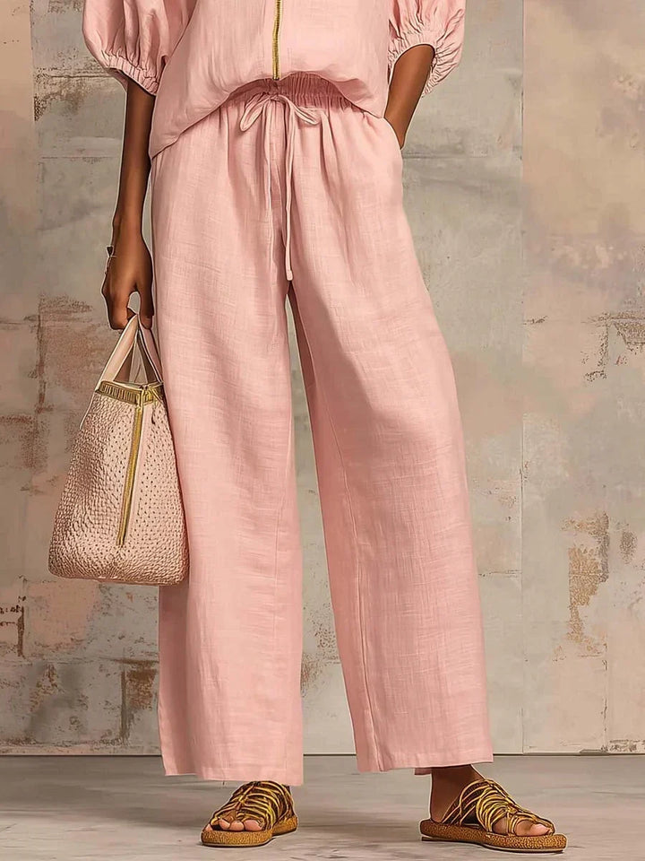 Amélie™ | Effortless Linen Zip Two-Piece Set