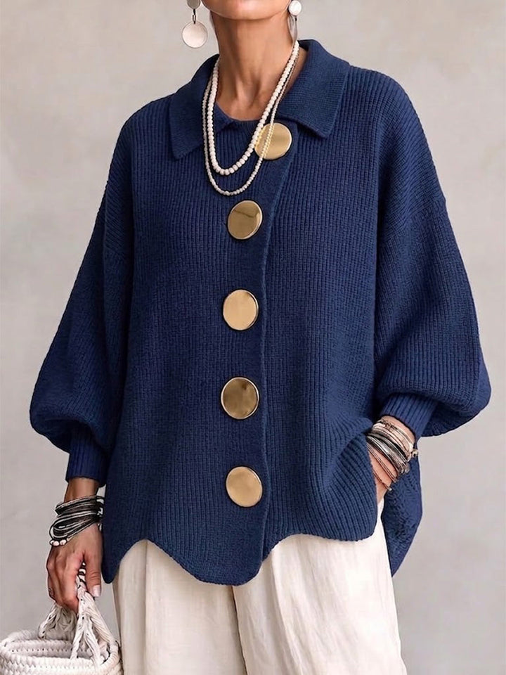 Maren™ Gold-Button Knit Cardigan