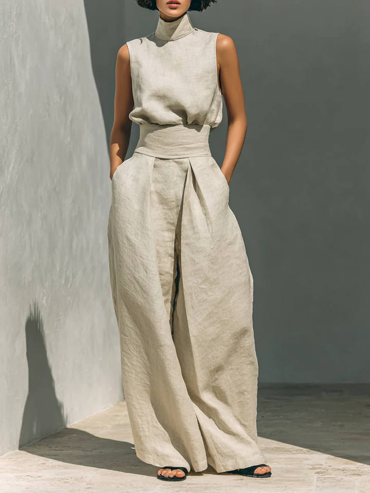 Ariana™ | Elegant Linen Wide-Leg Set