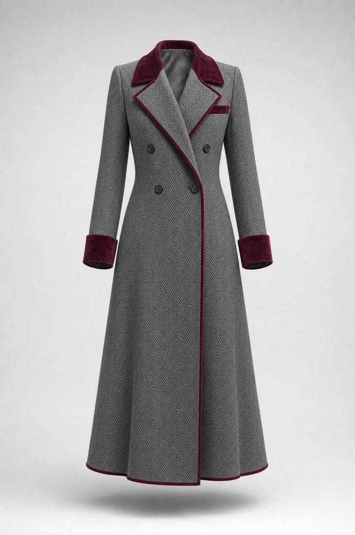 Beatrix™ Herringbone Wool-Blend Long Coat