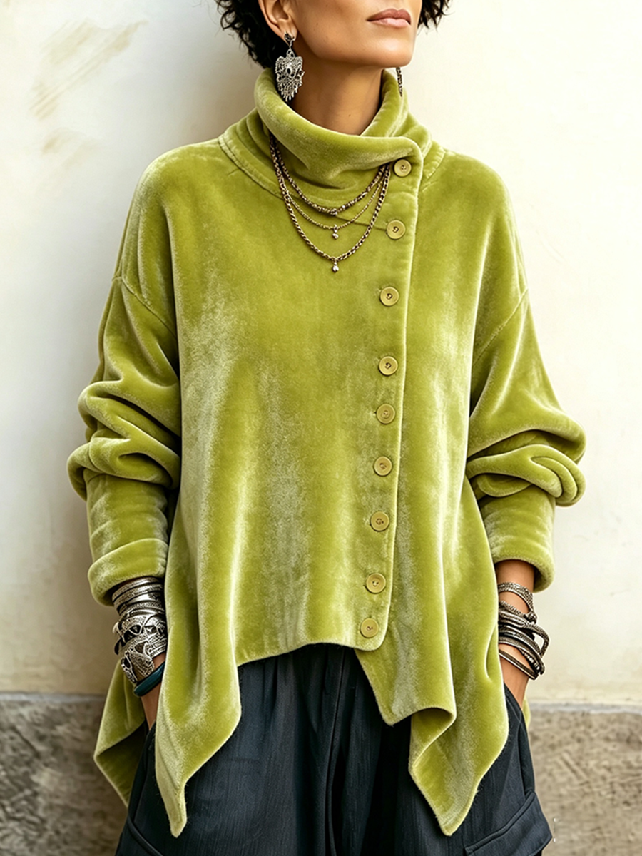 Lotte™ Asymmetric Turtleneck Top