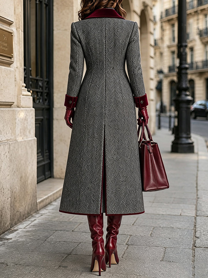 Beatrix™ Herringbone Wool-Blend Long Coat