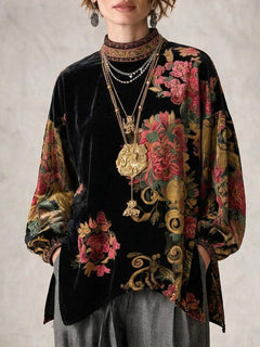 Mirabel™ Floral Print Velvet Top