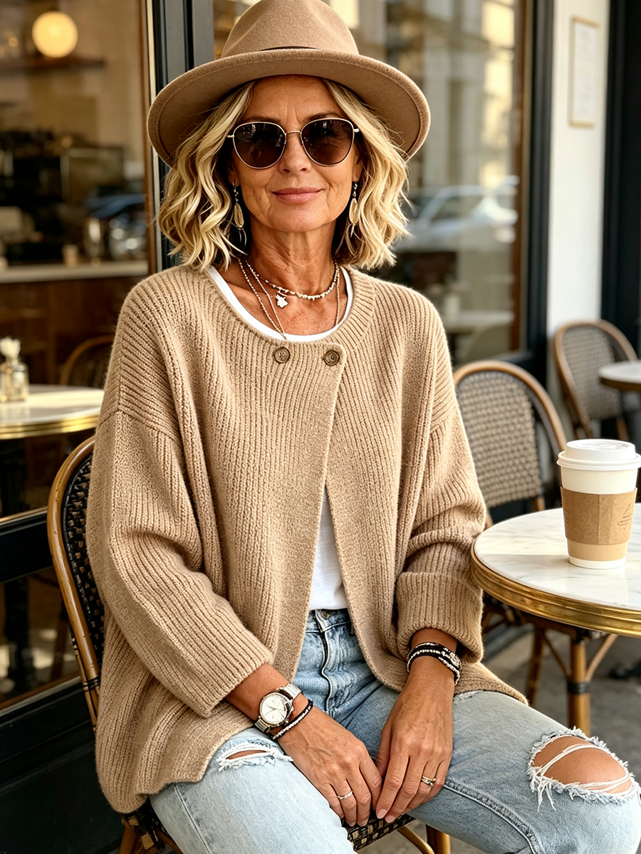 Fleur™ Ribbed Knit Cardigan