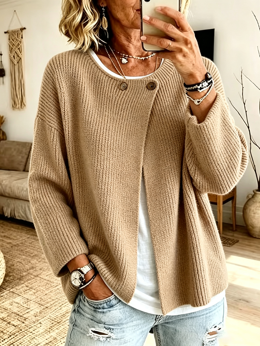 Fleur™ Ribbed Knit Cardigan