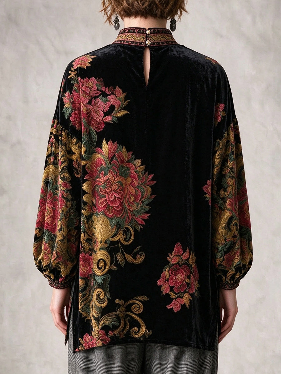 Mirabel™ Floral Print Velvet Top