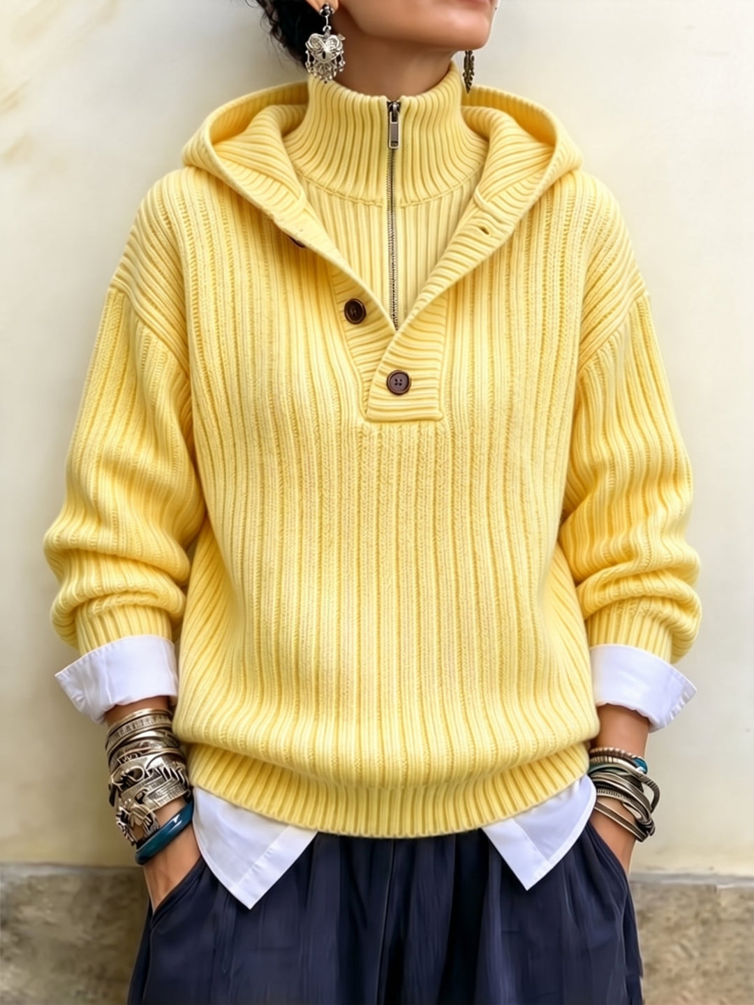 Maisie™ Ribbed Half-Zip Pullover