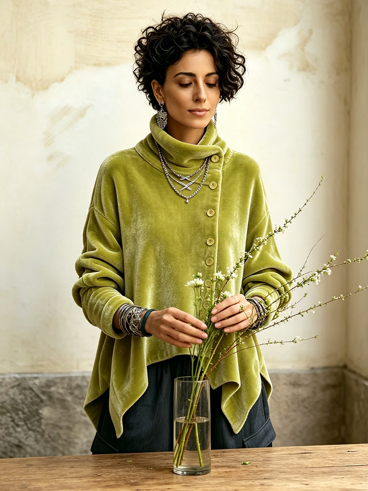 Lotte™ Asymmetric Turtleneck Top