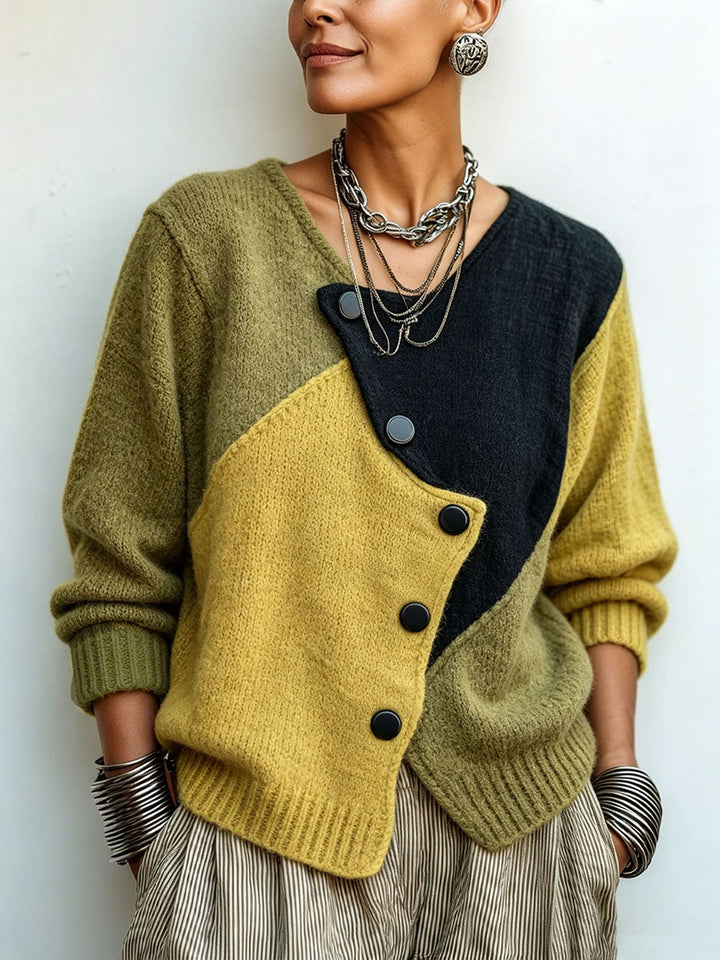 Cato™ Asymmetric Color-Block Sweater