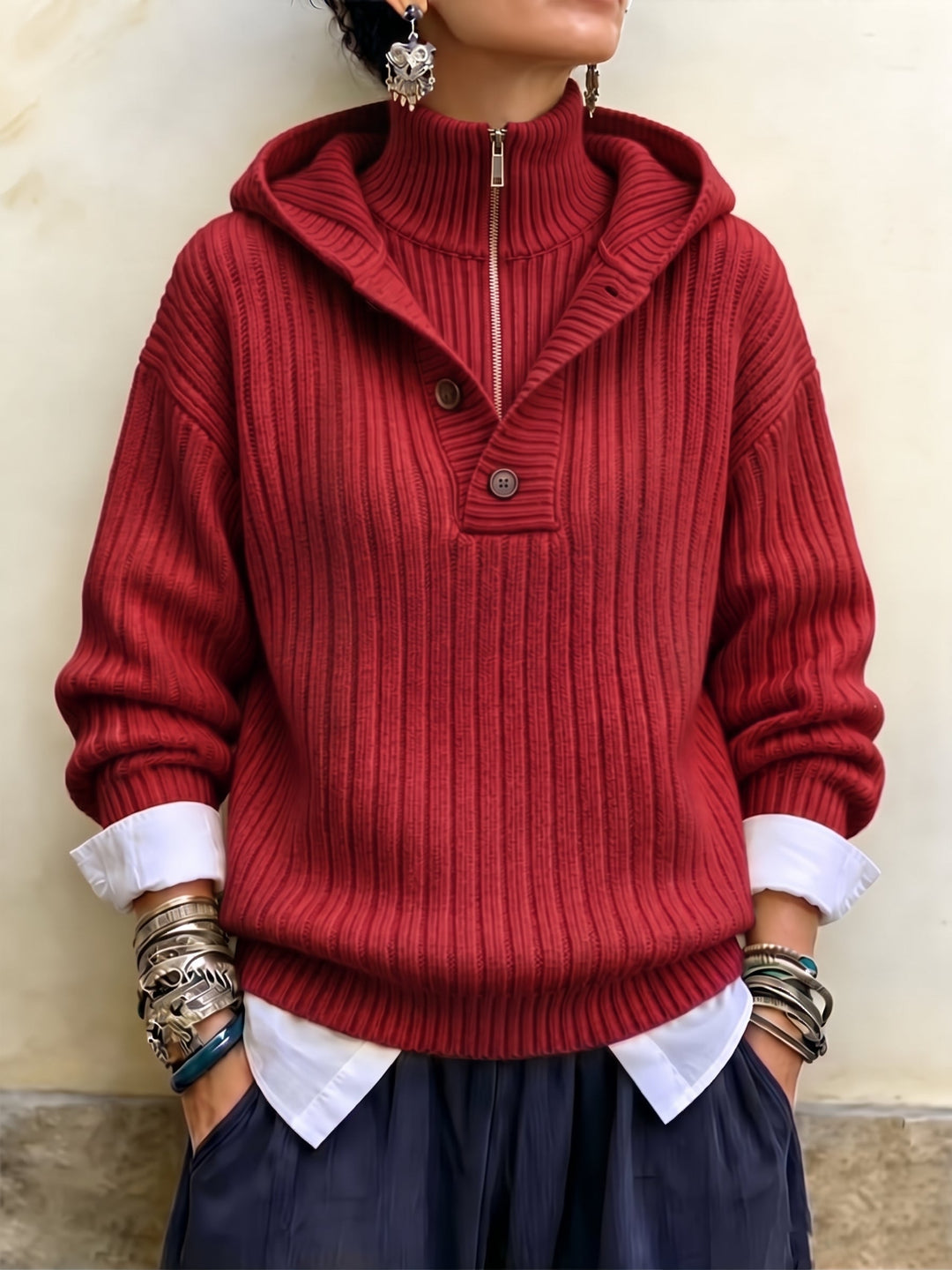 Maisie™ Ribbed Half-Zip Pullover