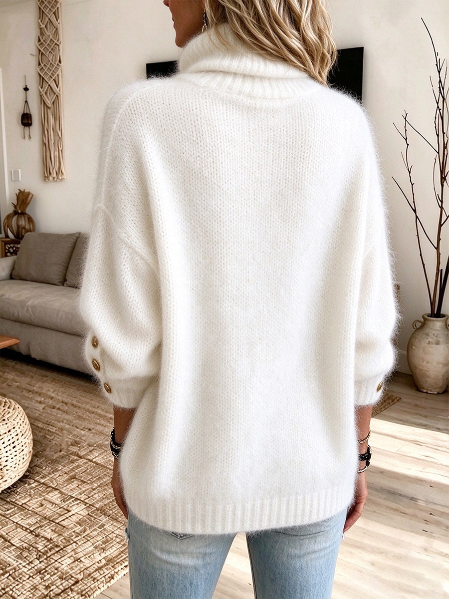 Celestine™ Button-Accent Turtleneck Pullover