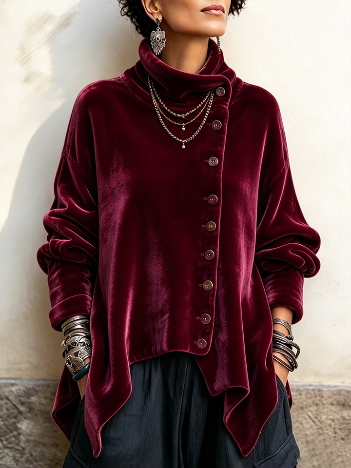 Lotte™ Asymmetric Turtleneck Top