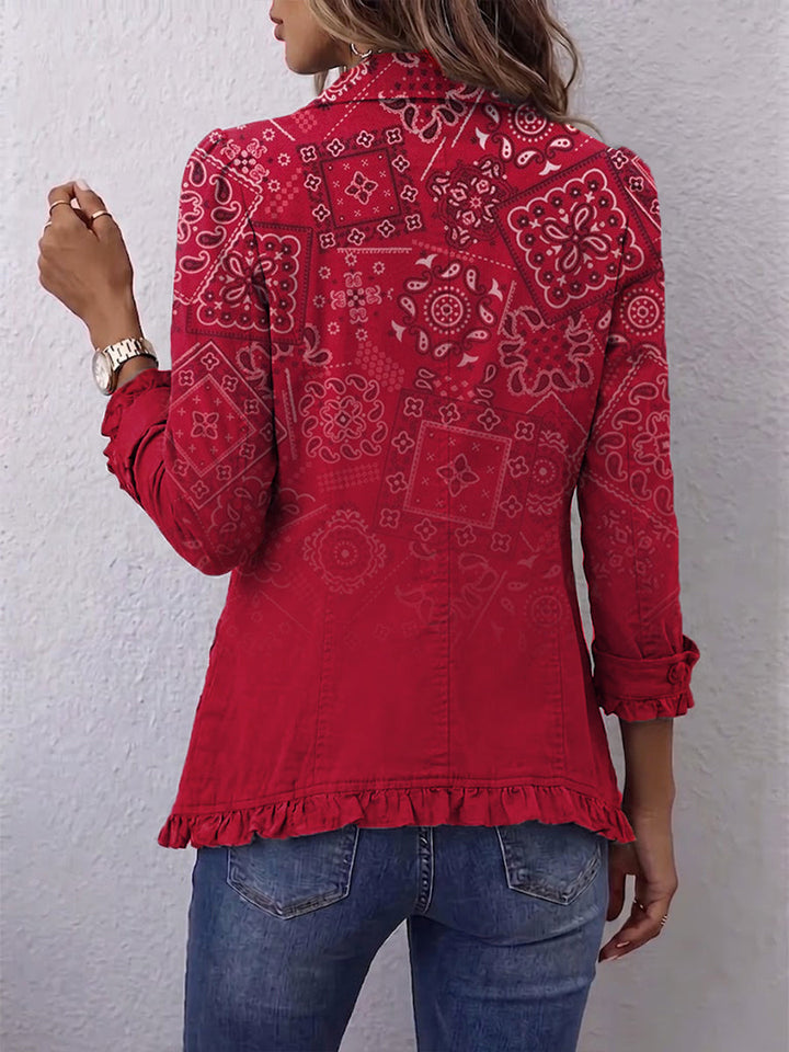 Criselle™ | Bohemian Paisley Ombre Print Ruffled Jacket