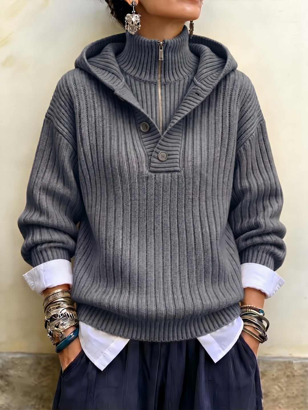 Maisie™ Ribbed Half-Zip Pullover