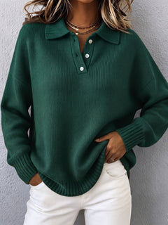 Flavia™ Chic Polo Knit Sweater
