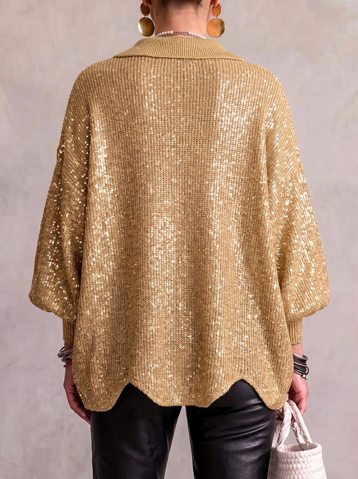 Maren™ Gold-Button Knit Cardigan