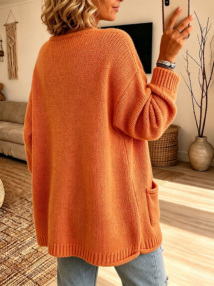 Fenna™ V-Neck Pocket Knit Sweater