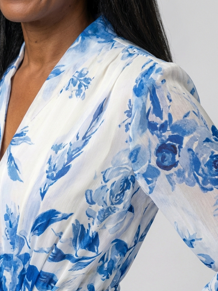 Lillian™ | Floral Long Sleeve Wrap Maxi Dress