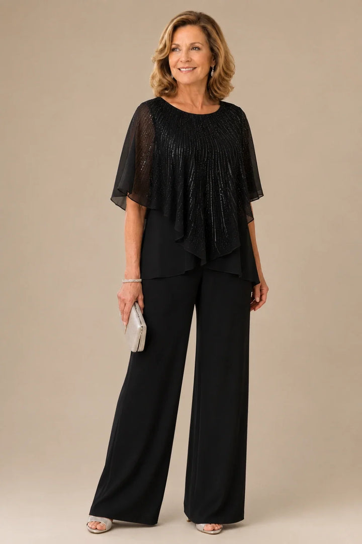 Celeste™ Sequin Capelet Pant Suit