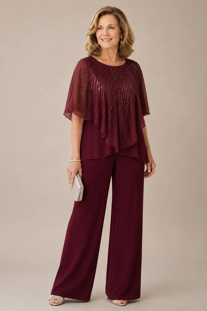 Celeste™ Sequin Capelet Pant Suit