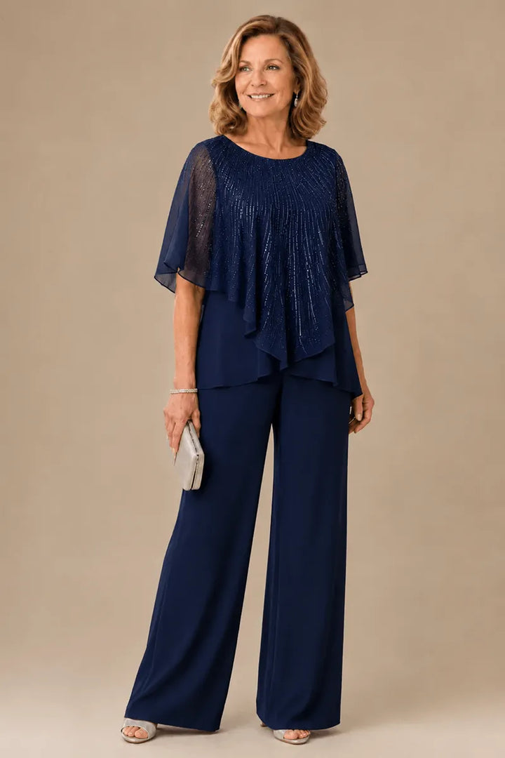 Celeste™ Sequin Capelet Pant Suit