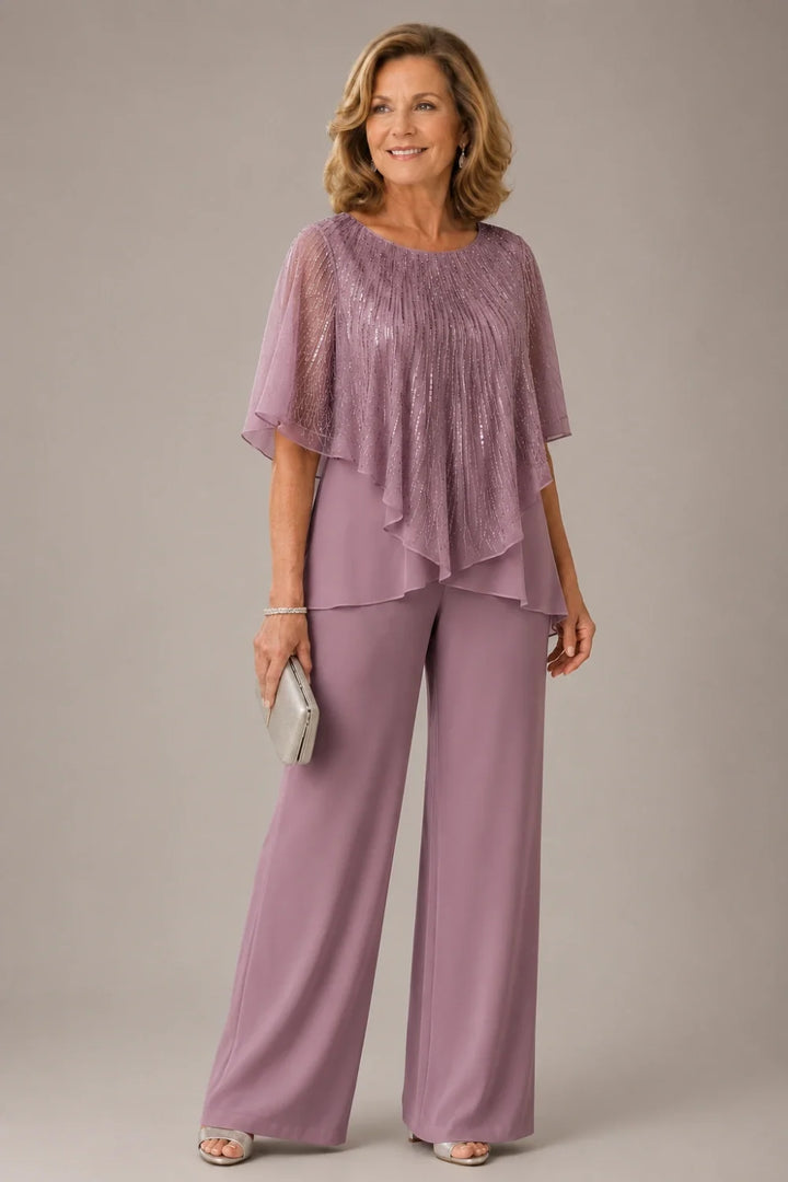 Celeste™ Sequin Capelet Pant Suit