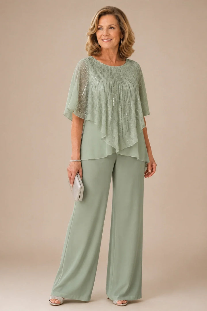 Celeste™ Sequin Capelet Pant Suit