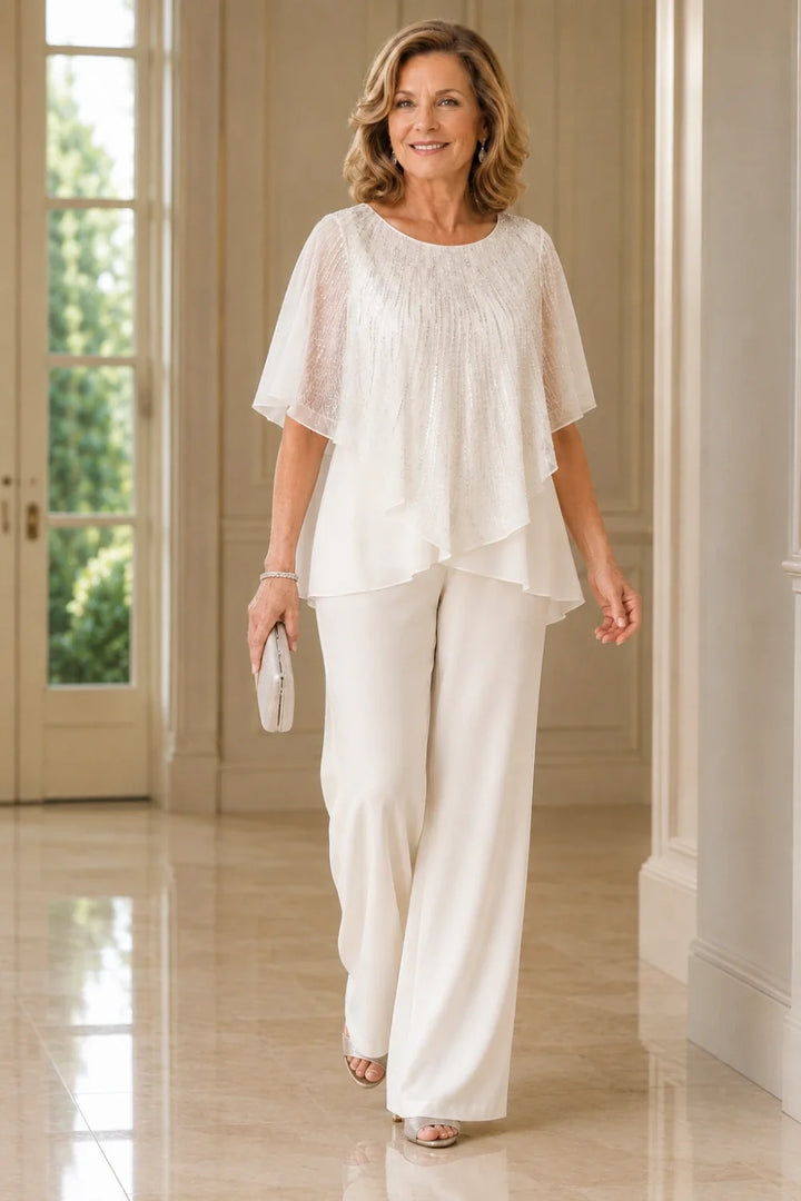 Celeste™ Sequin Capelet Pant Suit