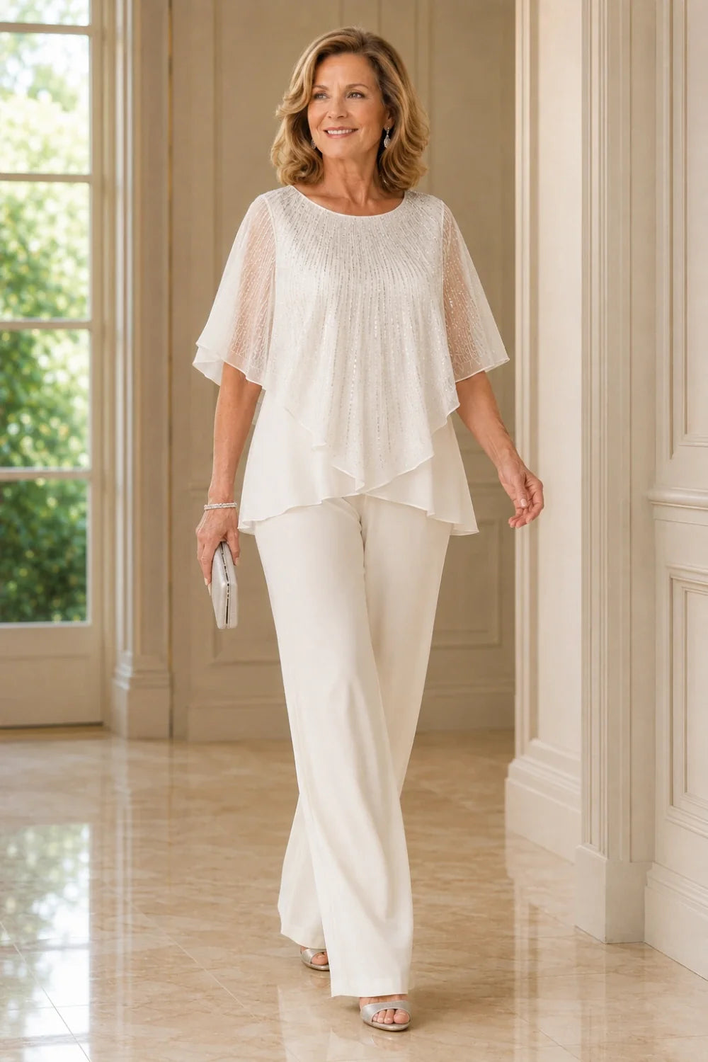 Celeste™ Sequin Capelet Pant Suit