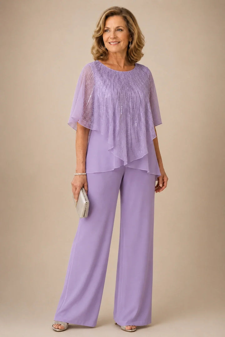 Celeste™ Sequin Capelet Pant Suit