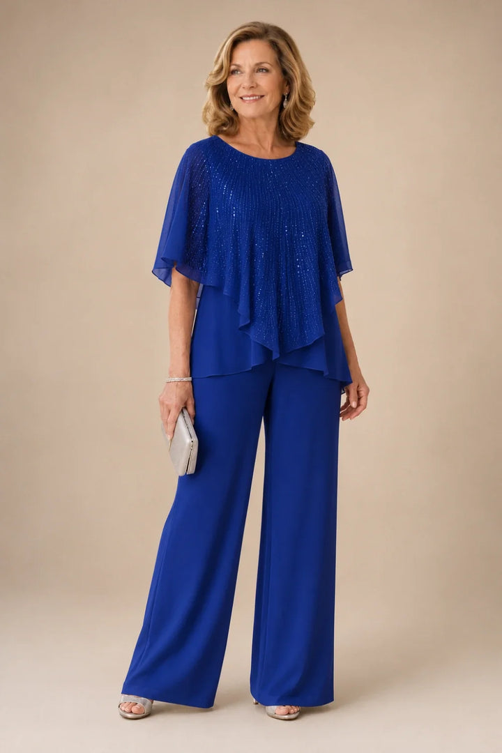Celeste™ Sequin Capelet Pant Suit