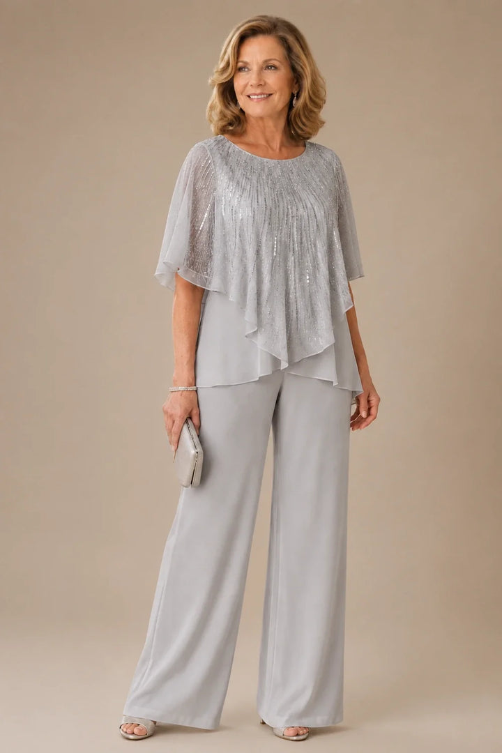 Celeste™ Sequin Capelet Pant Suit