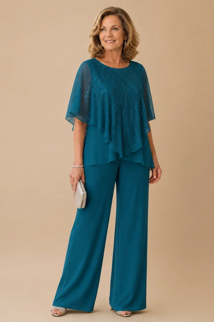 Celeste™ Sequin Capelet Pant Suit