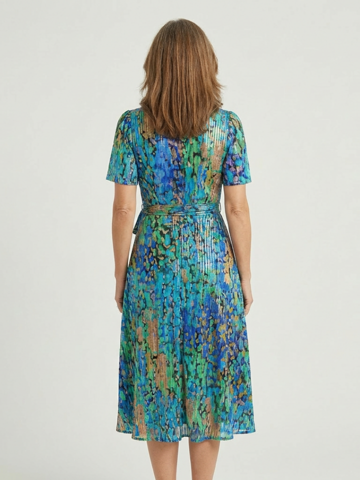 Zafrina™ | Abstract Pattern Midi Dress