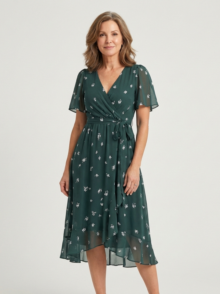 Zafrina™ | Abstract Pattern Midi Dress