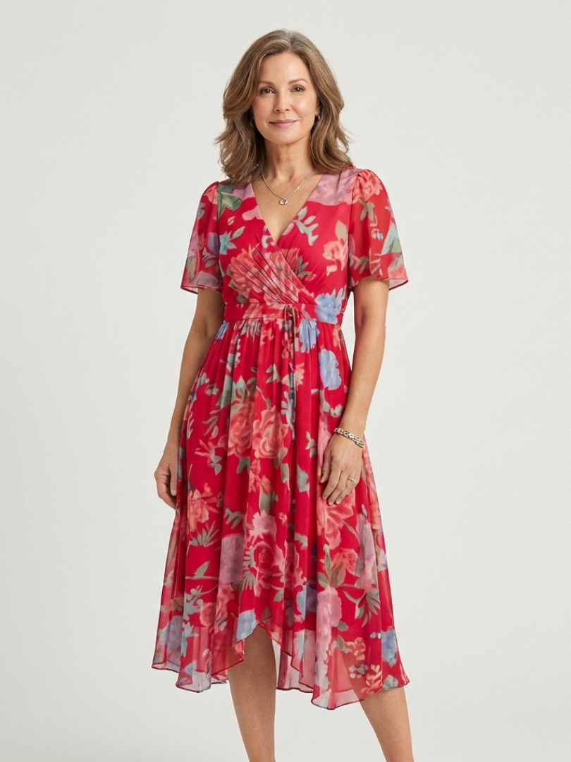 Zafrina™ | Abstract Pattern Midi Dress