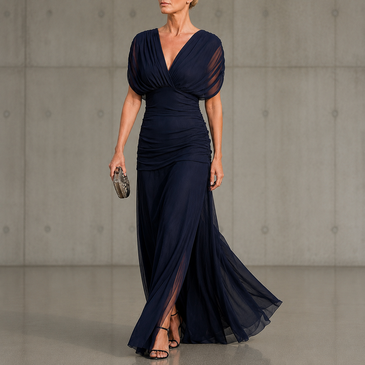 Felicity™ | Elegant fitted dress in deep blue