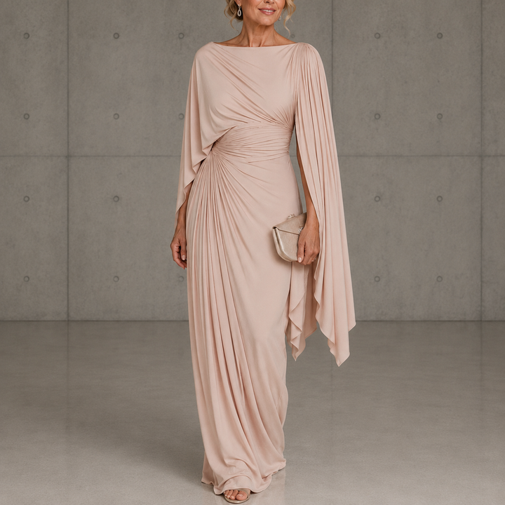 Annisa™ | Elegant Cape Sleeve Maxi Dress