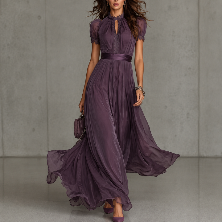 Eartha™ | Floral midi dress with V-neck and tie waist