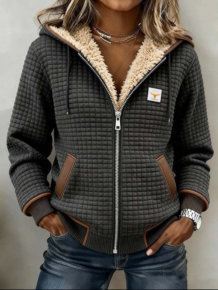Ainsley™ | Cozy Sherpa-Lined Zip-Up Hooded Jacket