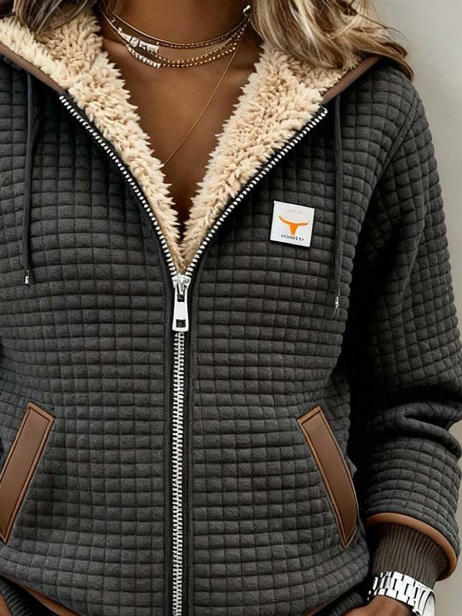 Ainsley™ | Cozy Sherpa-Lined Zip-Up Hooded Jacket